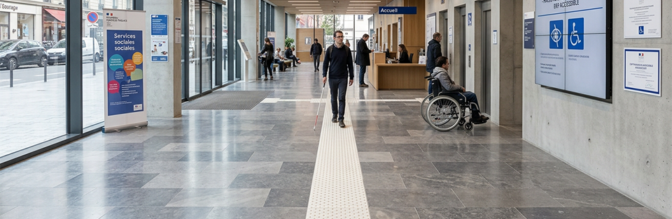 bande podotactile intérieur ERP