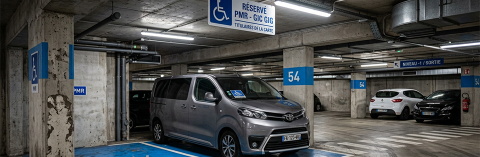 place handicapé pmr parking