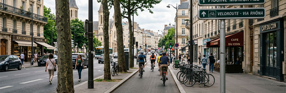 piste cyclable milieu urbain