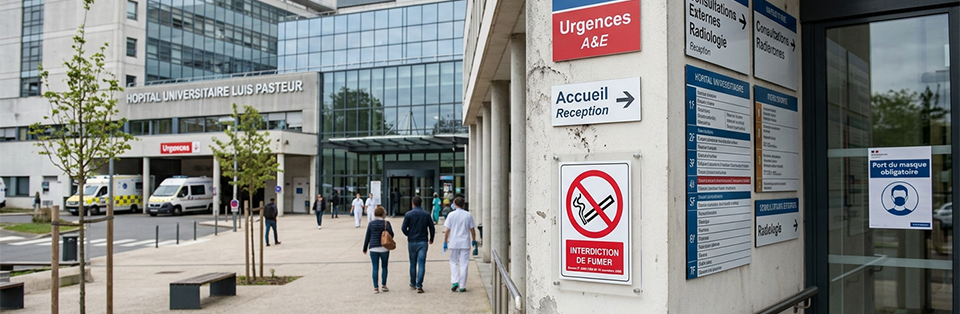 Panneau interdiction de fumer hopital