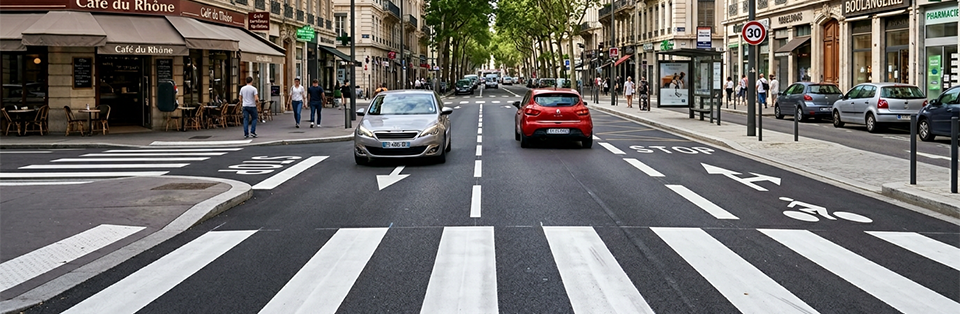 Route travaux marquage