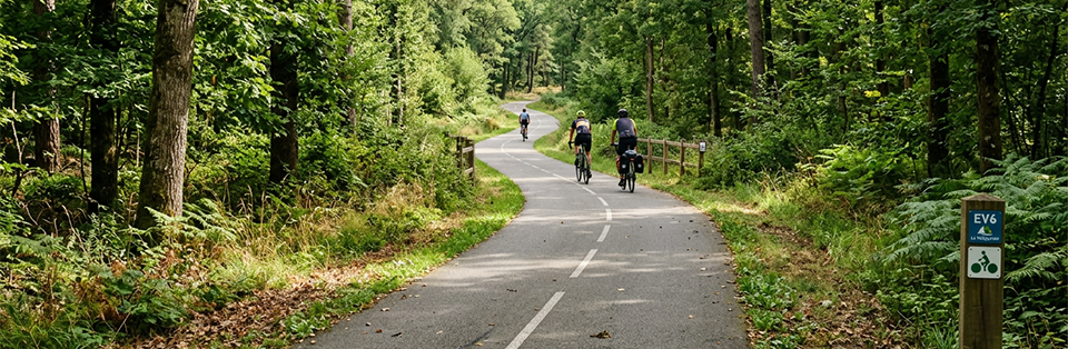 panneau piste cyclable foret
