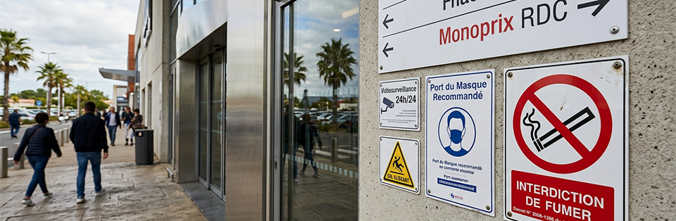 panneau interdit de fumer entrée ERP