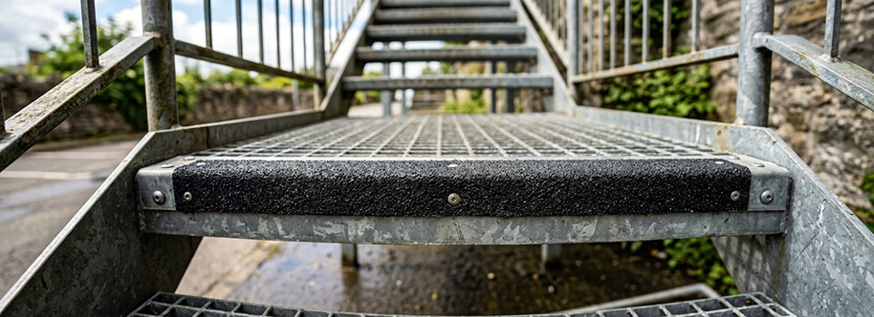 Antid&eacute;rapant sur escalier m&eacute;tallique