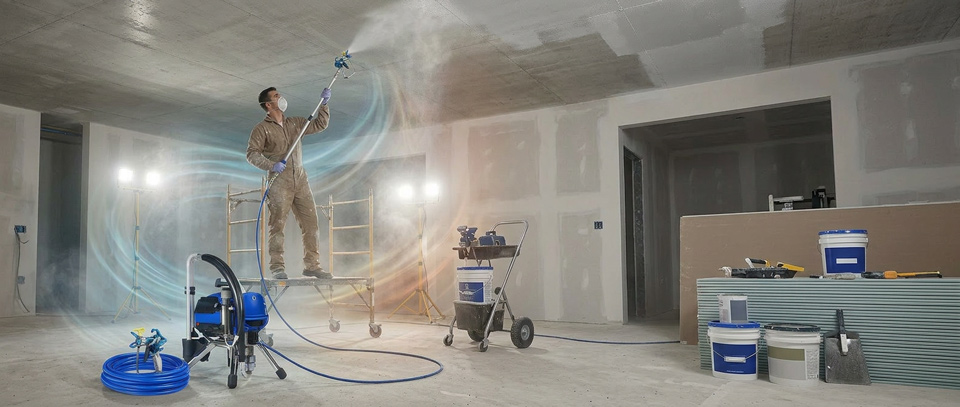 Application airless - Peinture sur plafond