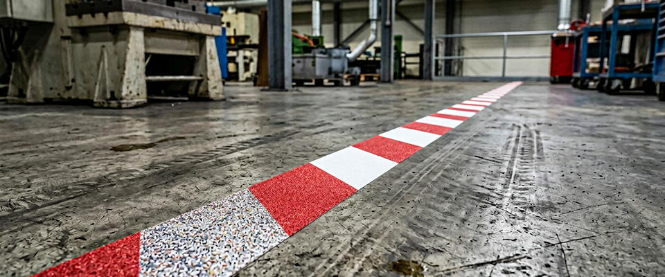 Antidérapant adhésif en milieu industriel