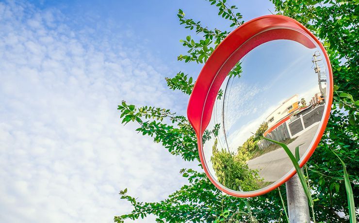 Miroir de sécurité routière inox, Miroirs routiers