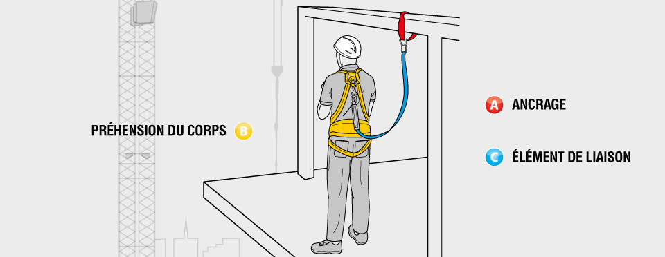 Harnais de sécurité anti-chutes avec longe