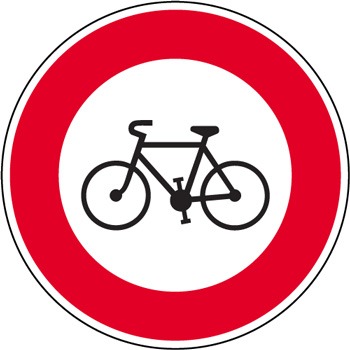 Panneau interdiction au vlo B9b