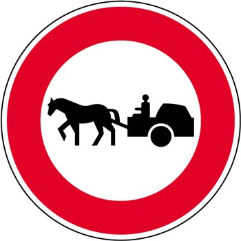 Panneau interdiction au charrette B9c