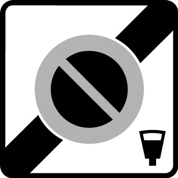 Panneau fin zone stationnement payant B50d