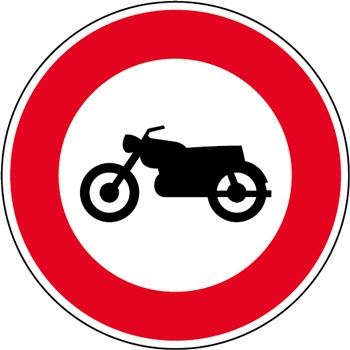 Panneau interdiction aux motos B9h
