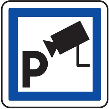 Panneau indication parking sous vidosurveillance CE9