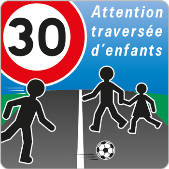 Panneau attention traverse d'enfants (modle 2)