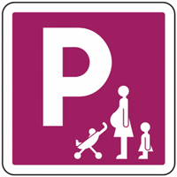 Panneau parking femme enceinte jeunes enfants