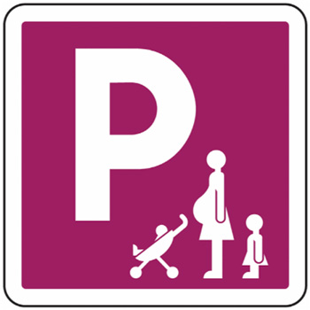 Panneau parking femme enceinte jeunes enfants