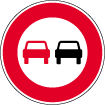 Panneau interdiction de doubler B3