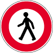 Panneau interdiction au piéton B9a