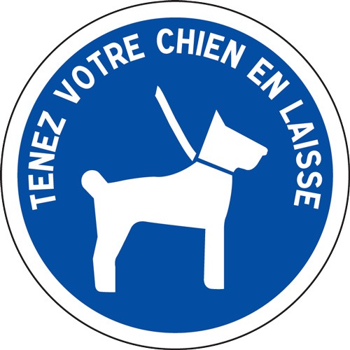 Panneaux Chien tenu en laisse - PVC A5