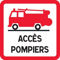Aua Signalétique Pannello Accesso Pompieri – 200 Mm In PVC 1,5 Mm O Alluminio Dibond 3 Mm, Fabbricazione Francese