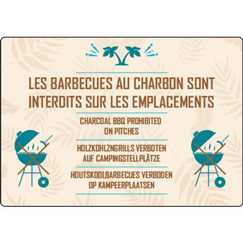 Panneau camping barbecue charbon interdit