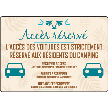 Panneau camping accs rserv