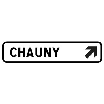 Panneau 1 ligne flche oblique droit D43