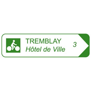 Panneau destination piste cyclable avec picto Dv21a