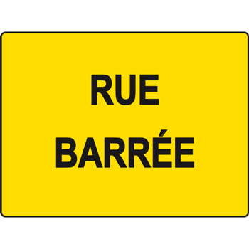 Panneau de chantier KC1 sans pied rue barre