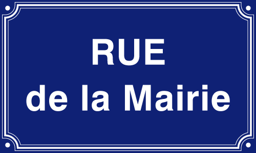 Plaque de rue 500 x 300 aluminium listel triple