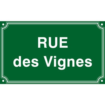 Plaque de rue 450 x 250 aluminium listel triple