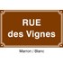 Plaque de rue 450 x 250 aluminium listel triple
