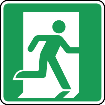 Panneau d'vacuation sortie de secours droite