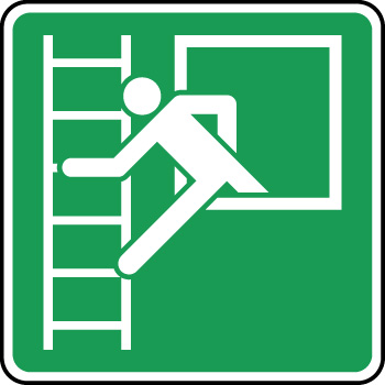 Panneau d'vacuation fentre de secours avec chelle