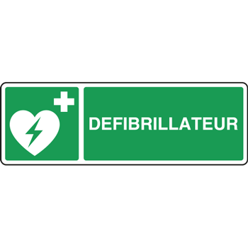 Panneau premiers secours horizontal défibrillateur