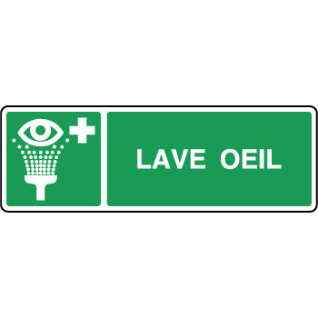 Panneau de premiers secours horizontal lave oeil