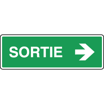 Panneau d'vacuation sortie flche  droite