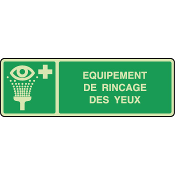 Panneau photoluminescent quipement rincage yeux