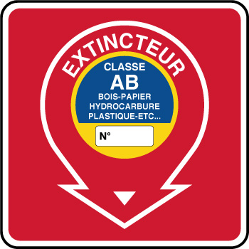 Panneau de scurit incendie extincteur classe AB