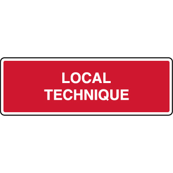 Panneau d'incendie horizontal texte local technique