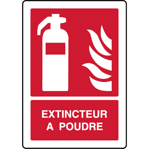 Panneau de sécurité incendie vertical extincteur à poudre - Virages