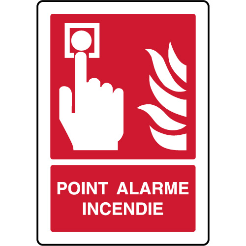 Panneau de sécurité point alarme incendie ISO 7010