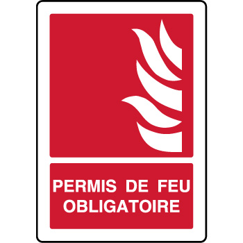 Panneau d'incendie vertical permis de feu obligatoire