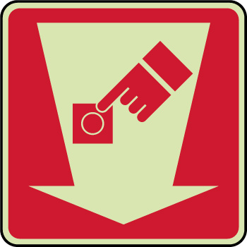 Panneau photoluminescent bouton d' alarme incendie