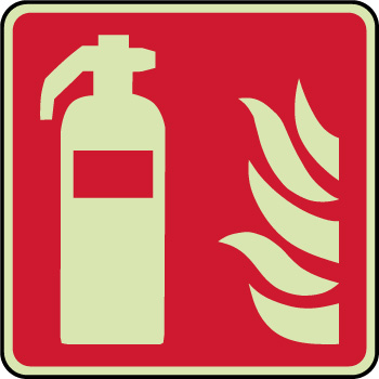 Panneau photoluminescent extincteur d'incendie