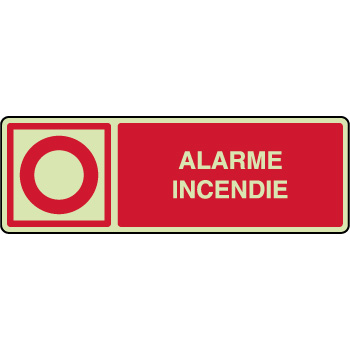 Panneau photoluminescent horizontal alarme symbole