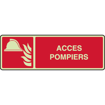 Panneau horizontal photoluminescent alarme accs pompiers