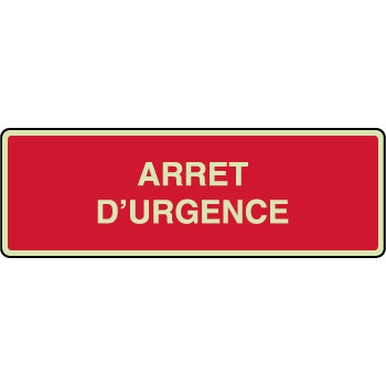 Panneau d'incendie horizontal photoluminescent arrt urgence