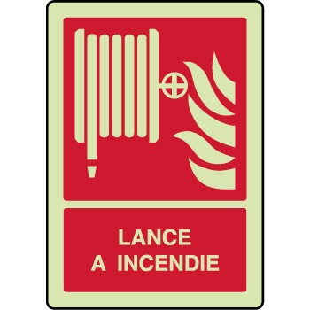 Panneau photoluminescent vertical lance  incendie