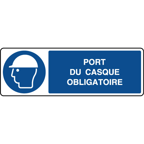 Panneau horizontal port du casque obligatoire